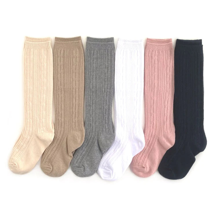 Cable Knit Knee-High Socks